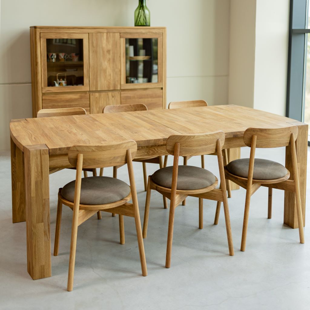 Table moderne avec allonges centrales en bois et chêne Boston Table moderne avec allonges centrales en bois et chêne Boston