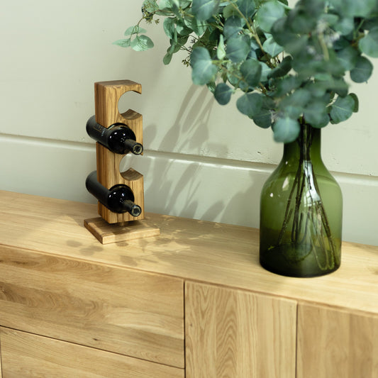 Porte-bouteilles de vin en bois massif de chêne