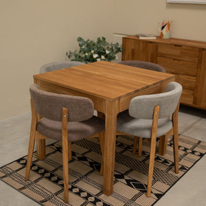 Chaise en bois massif de chêne Claus, revêtement Gris/Marron - Lot de 2 ou 4 chaises - VESKOR