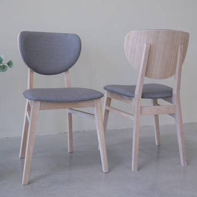 NordicStory Pack de 2 ou 4 chaises de salle à manger Nova, structure solide en chêne blanchi
