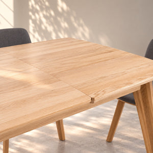 Table de salle à manger extensible en chêne massif avec 2 rallonges KAMBIO 2 - VESKOR