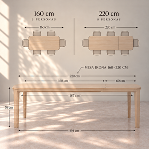Table de salle à manger extensible en chêne massif IKONA - VESKOR