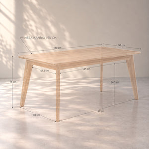 Table de salle à manger extensible en chêne massif KAMBIO 1 - VESKOR