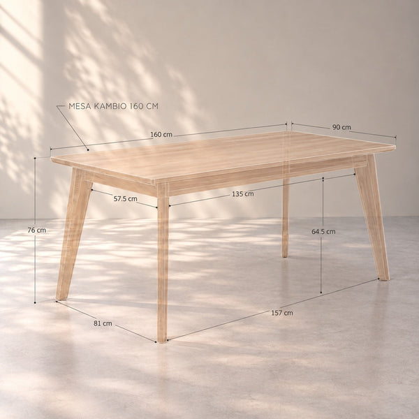 Table de salle à manger extensible en chêne massif KAMBIO 1 - VESKOR