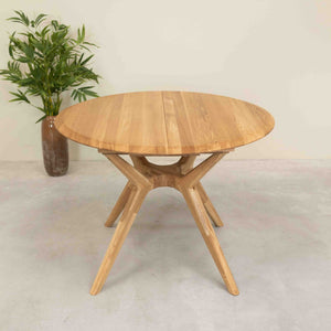 Table à manger ronde extensible en bois massif de chêne Carmen - NordicStory