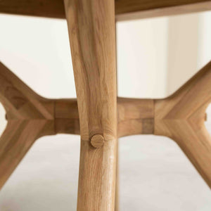 Table à manger ronde extensible en bois massif de chêne Carmen - NordicStory