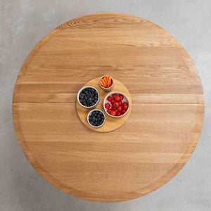 Table à manger ronde extensible en bois massif de chêne Carmen - NordicStory