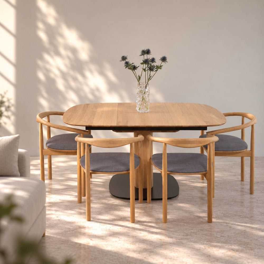 Table de salle à manger extensible en chêne massif LUNA - VESKOR