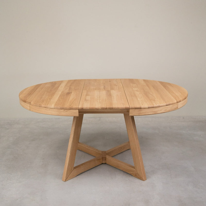 Table à manger ronde extensible en chêne massif Valence - NordicStory