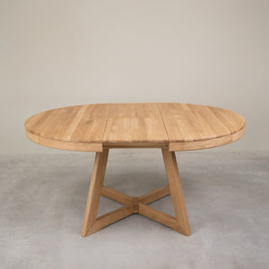 Table à manger ronde extensible en chêne massif Valence - NordicStory