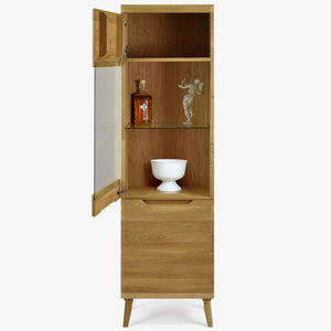 Buffet vitrine en bois massif de chêne Milan 1 - NordicStory