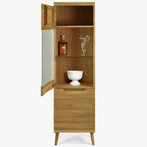 Buffet vitrine en bois massif de chêne Milan 1 - NordicStory