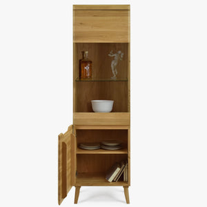 Buffet vitrine en bois massif de chêne Milan 1 - NordicStory