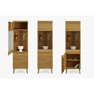 Buffet vitrine en bois massif de chêne Milan 1 - NordicStory