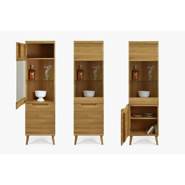 Buffet vitrine en bois massif de chêne Milan 1 - NordicStory