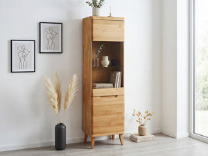 Buffet vitrine en bois massif de chêne Milan 1 - NordicStory