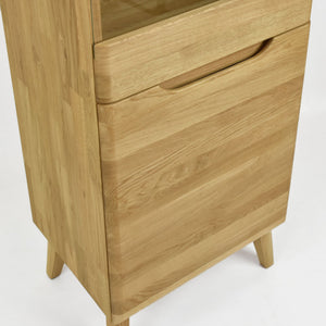 Buffet vitrine en bois massif de chêne Milan 1 - NordicStory