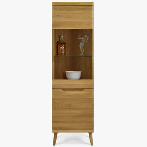 Buffet vitrine en bois massif de chêne Milan 1 - NordicStory