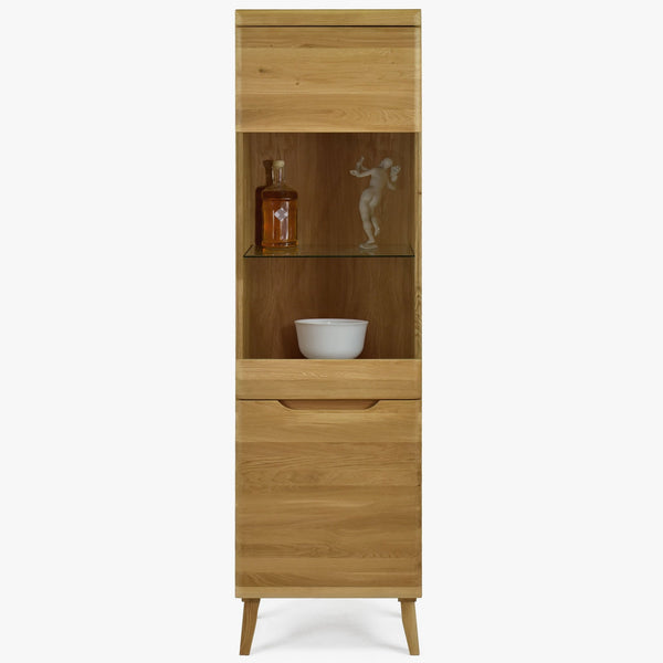 Buffet vitrine en bois massif de chêne Milan 1 - NordicStory