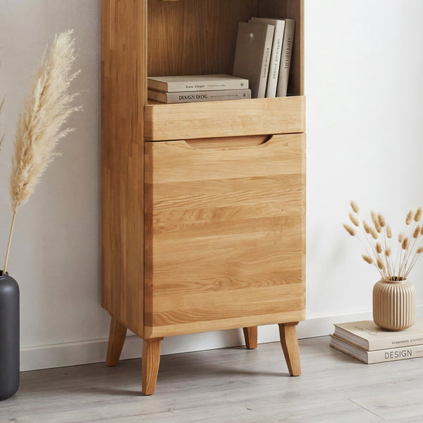 Buffet vitrine en bois massif de chêne Milan 1 - NordicStory