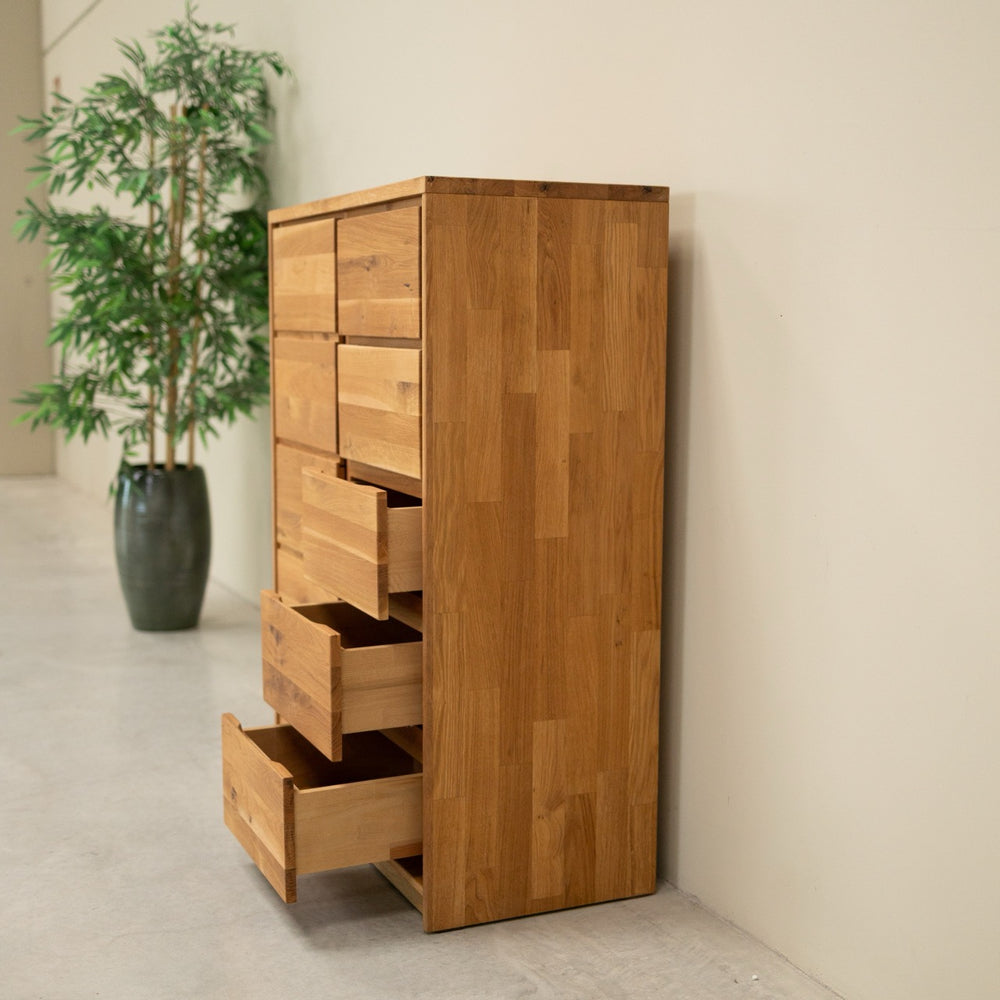 Buffet commode chiffonnier en bois massif de chêne rustique