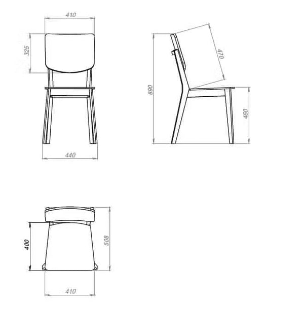 Chaise de salle à manger en bois massif de chêne Tallin, revêtement en tissu Gris / Beige – Lot de 2 ou 4 chaises - VESKOR