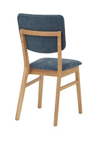 Chaise de salle à manger en bois massif de chêne Tallin, revêtement en tissu Gris / Beige – Lot de 2 ou 4 chaises - VESKOR