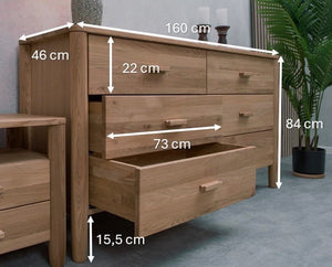 Buffet commode en bois massif de chêne AURA - VESKOR