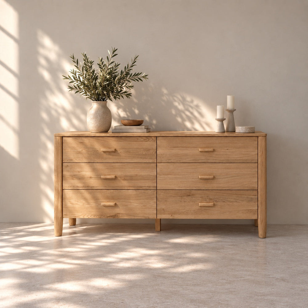 Buffet commode en bois massif de chêne AURA - VESKOR
