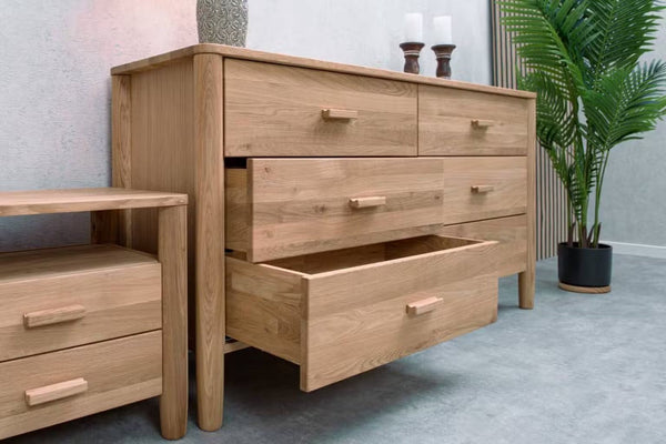 Buffet commode en bois massif de chêne AURA - VESKOR