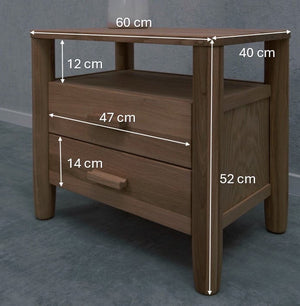 Table de chevet en bois massif de chêne AURA - VESKOR