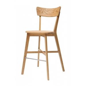 Tabouret de bar avec dossier en bois massif de chêne Diana – NordicStory