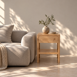 Table d'appoint avec étagère en chêne massif CREATIV - VESKOR
