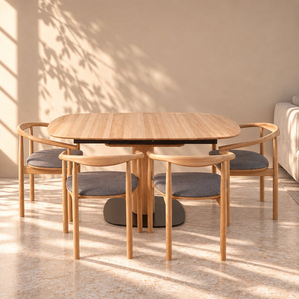 Table de salle à manger extensible en bois de hêtre massif LUNA | VESKOR