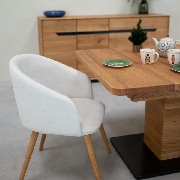 Chaise en bois massif de chêne Ana, revêtement - VESKOR