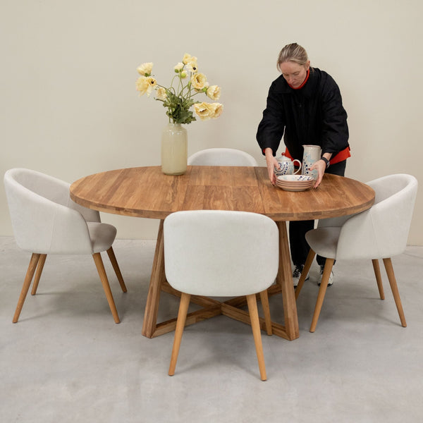 Chaise en bois massif de chêne Ana, revêtement - VESKOR