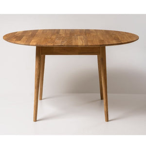 Table à manger ronde extensible en chêne massif Escandi 3 – 100-130 x 100 x 75 cm - NordicStory