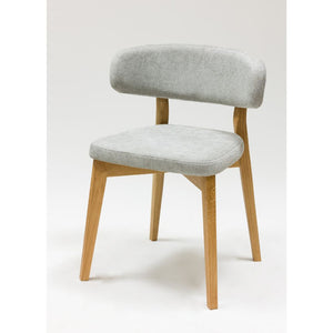 Chaise en bois massif de chêne Claus, revêtement Gris/Marron - Lot de 2 ou 4 chaises - VESKOR