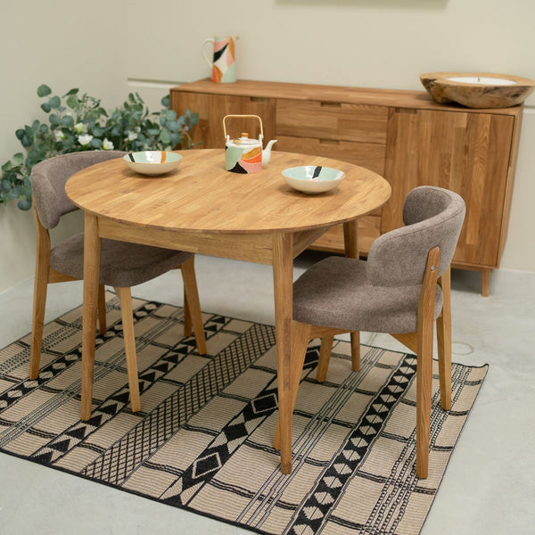 Chaise en bois massif de chêne Claus, revêtement Gris/Marron - Lot de 2 ou 4 chaises - VESKOR