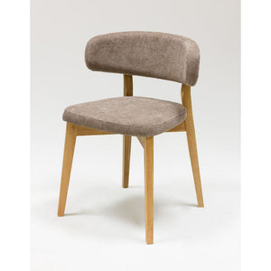 Chaise en bois massif de chêne Claus, revêtement Gris/Marron - Lot de 2 ou 4 chaises - VESKOR