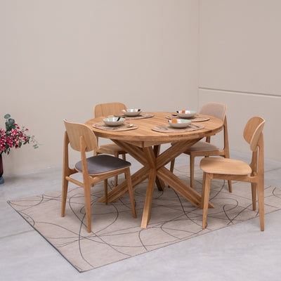 NordicStory Pack de 2 ou 4 chaises de salle à manger Varde, structure en chêne massif