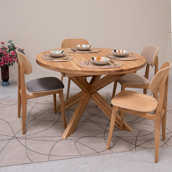 NordicStory Pack de 2 ou 4 chaises de salle à manger Varde, structure en chêne massif