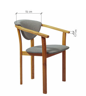 Chaise de salle à manger en bois massif de chêne Alexis, revêtement en tissu Gris Nordique – Lot de 2 ou 4 chaises - NordicStory