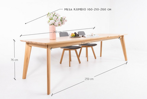 Table à manger extensible en bois massif avec 1 rallonge KAMBIO 1 - KARPIS