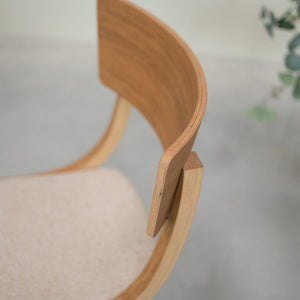 Chaise en bois massif de chêne Lucas, revêtement Gris/Beige - Lot de 2 ou 4 chaises - VESKOR