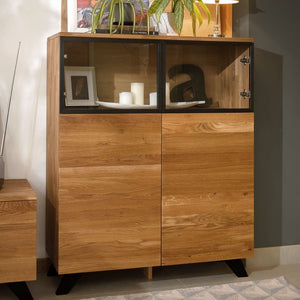 Commode vitrée en bois massif de chêne Moritz 1 - NordicStory