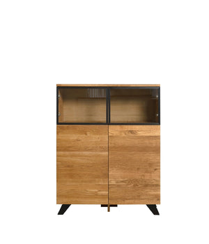 Commode vitrée en bois massif de chêne Moritz 1 - NordicStory