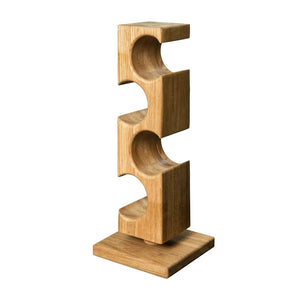 Porte-bouteilles en bois massif de chêne ALMA – Pour 4 bouteilles de vin - NordicStory