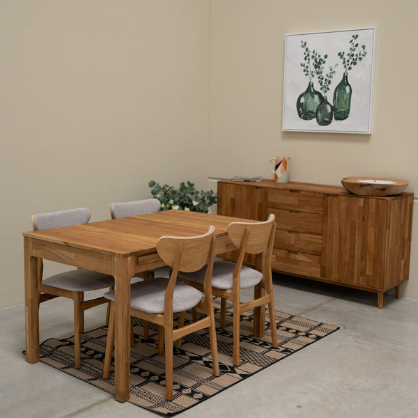 Table à manger extensible en bois massif de chêne Marsi - NordicStory