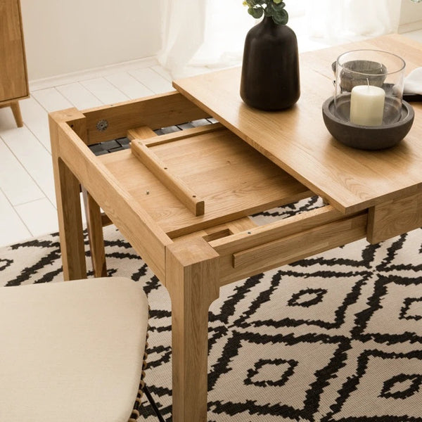 Table à manger extensible en bois massif de chêne Marsi - NordicStory